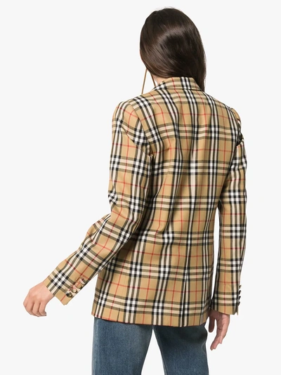 Shop Burberry Vintage Check Tailored Jacket In Yellow