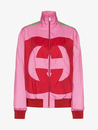 Shop Gucci Interlocking G Technical Jersey Jacket In Pink