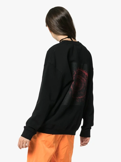 Shop Adaptation City Of Angels Embroidered Cotton Sweatshirt In Black