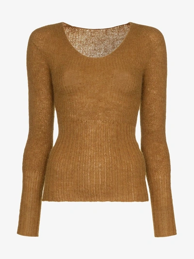 Shop Jacquemus Gerippter Pullover In Brown