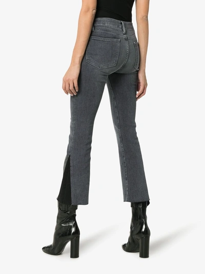 Shop Frame Le Crop Mini Boot Jeans In Grey
