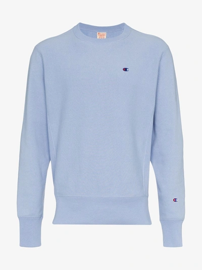 Shop Champion Light Blue Reverse Weave Sweatshirt In Purple
