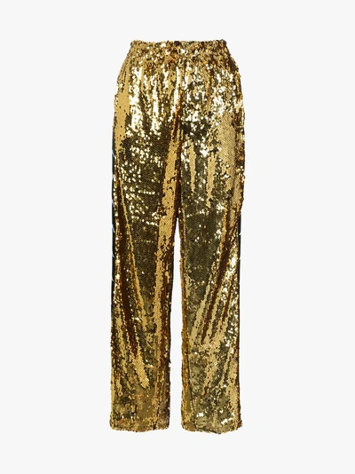 Shop Faith Connexion Sequinned Track Trousers In Metallic