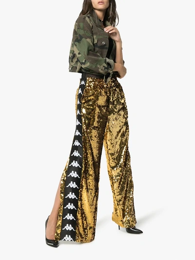 Shop Faith Connexion Sequinned Track Trousers In Metallic