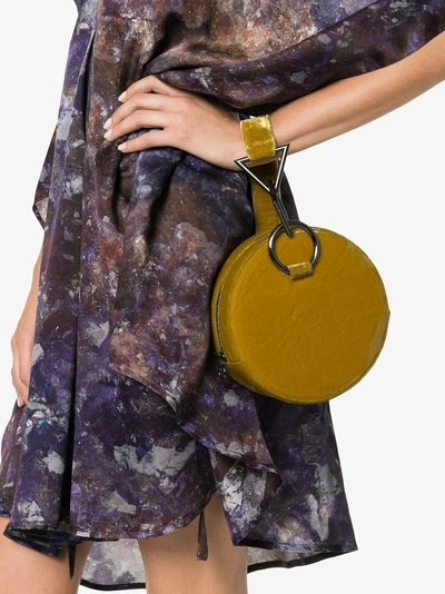 Shop Tara Zadeh Yellow Azar Velvet Bracelet Bag
