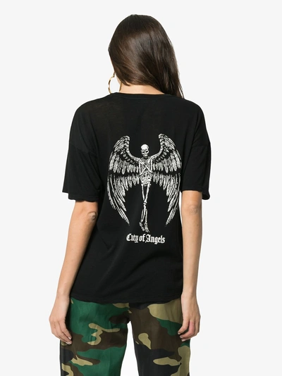 Shop Adaptation Skeleton City Of Angels Cotton And Cashmere Tee In Black