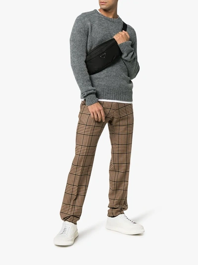 Shop Prada Shetland Wool Jumper In Grey