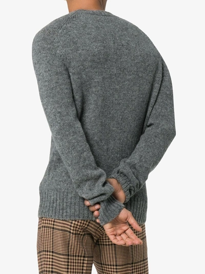 Shop Prada Shetland Wool Jumper In Grey