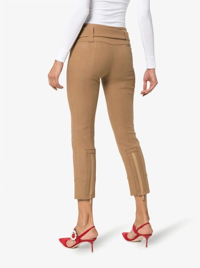 Shop Prada Stretch Trousers In Brown