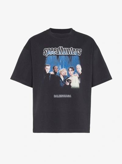 Balenciaga Speedhunter Logo-print Cotton-jersey T-shirt In Black | ModeSens