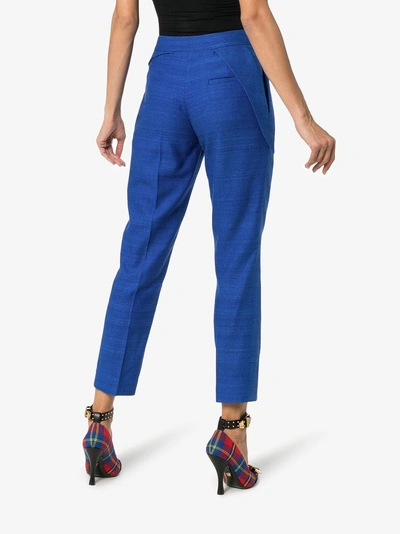 Shop Ronald Van Der Kemp Hose Mit Schmalem Bein In Cobalt Blue