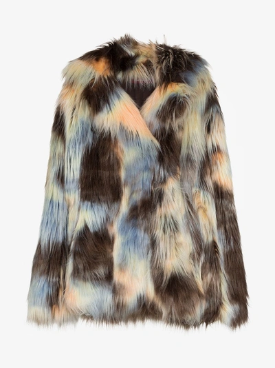 Shop Sies Marjan Pippa Faux Fur Coat In Multicolour