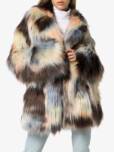 Shop Sies Marjan Pippa Faux Fur Coat In Multicolour