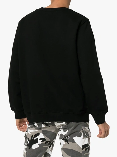 Shop 032c Logo Crew-neck Cotton Sweatshirt In Black