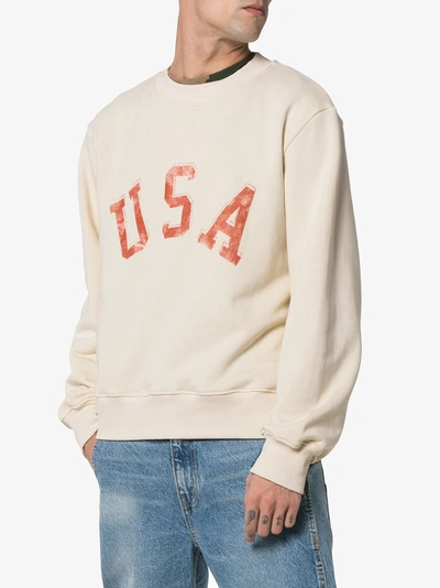 Shop 424 Sweatshirt Mit Usa-print In Neutrals