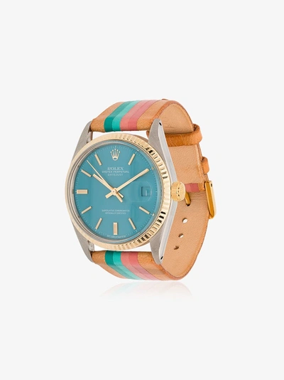 Shop La Californienne Multicoloured Rolex Marine 36 Mm Watch In Blue Pink