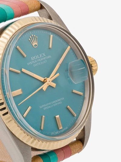 Shop La Californienne Multicoloured Rolex Marine 36 Mm Watch In Blue Pink