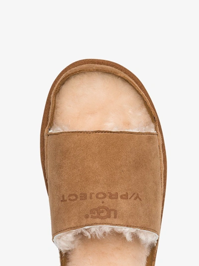 Shop Y/project Y / Project Brown X Ugg Ls1 Suede And Shearling Slides