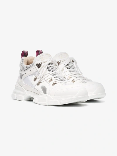 Shop Gucci White Flashtrek Sneakers