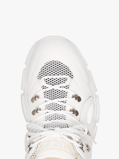 Shop Gucci White Flashtrek Sneakers