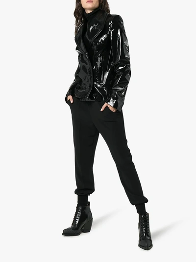 Shop Haider Ackermann Vinyl Blazer Jacket In Black