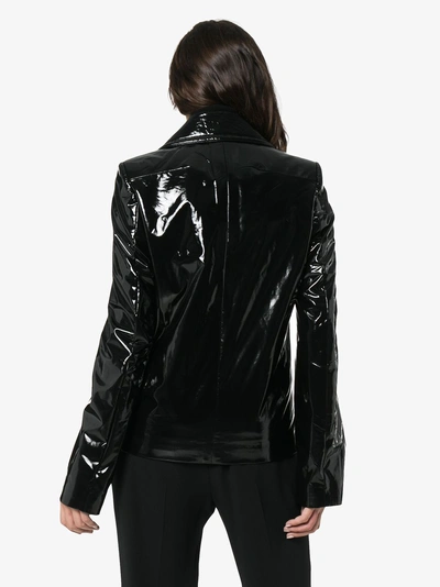 Shop Haider Ackermann Vinyl Blazer Jacket In Black