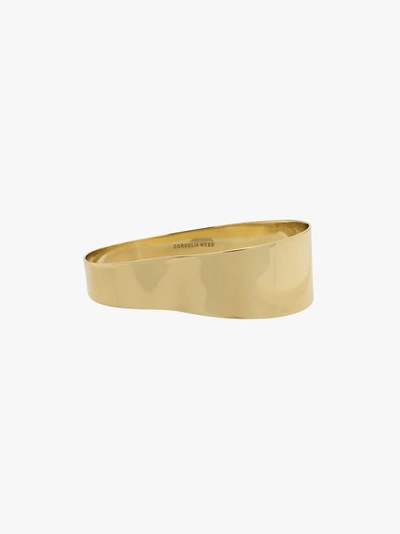 Shop Cornelia Webb Organic Wide Brass Bangle In Gold