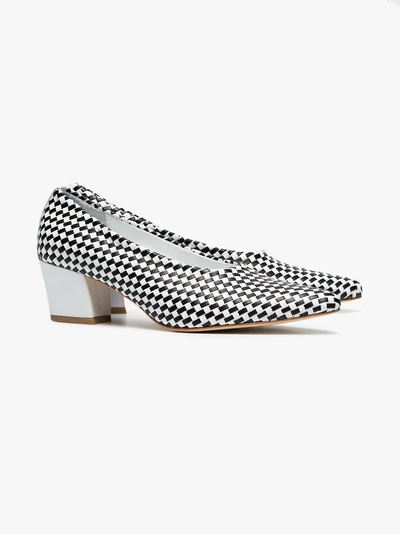 Shop Maryam Nassir Zadeh Ruby 50 Woven Leather Pumps In Black