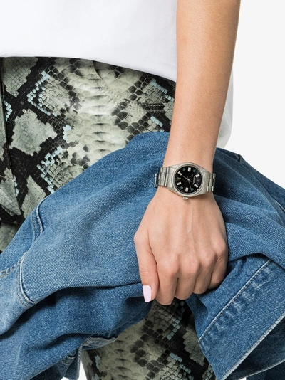 Shop Jacquie Aiche Vintage Rolex Four Leaf Diamond Watch In Black