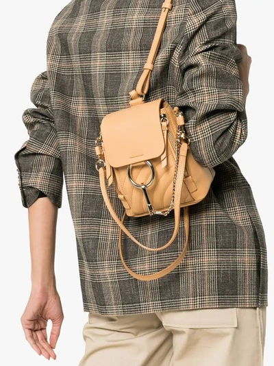 Shop Chloé Bleached Brown Faye Quilted Leather Backpack