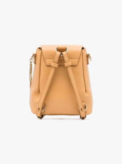 Shop Chloé Bleached Brown Faye Quilted Leather Backpack