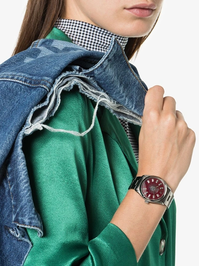 Shop Jacquie Aiche Reworked Vintage Rolex Oyster Perpetual Watch In Red