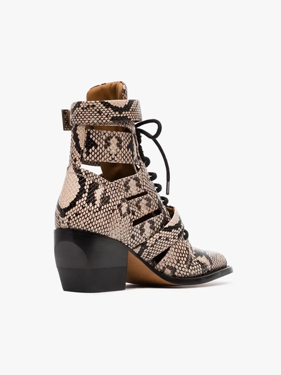 Shop Chloé Rylee 60 Leather Ankle Boots In Neutrals