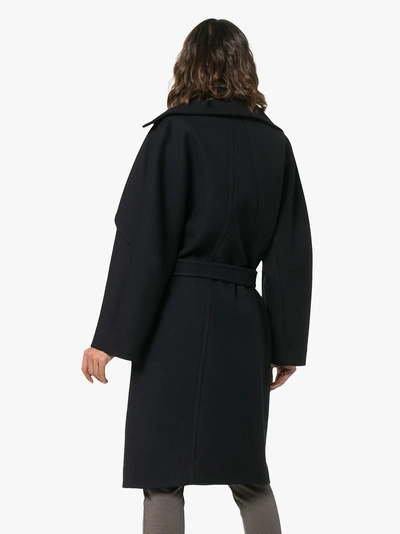 Shop Chloé Belted Wool Trench Coat In Blue