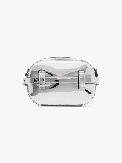 Shop Off-white Metallic Leather Belt Bag