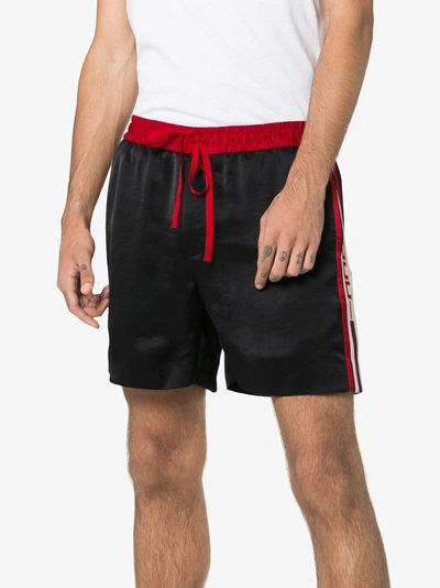 Shop Gucci Shorts Mit Logo-streifen In Black