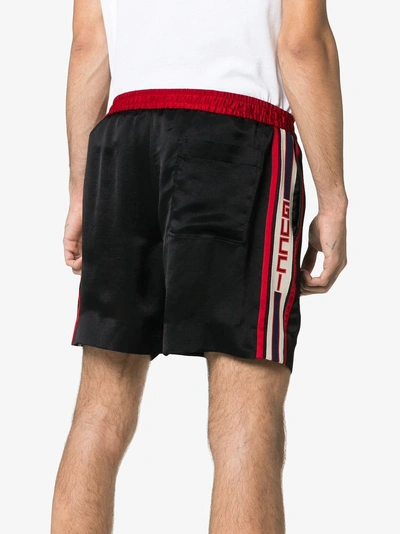 Shop Gucci Shorts Mit Logo-streifen In Black