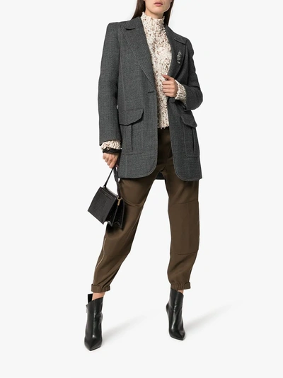 Shop Fendi Blazer Im Oversized-look In Brown