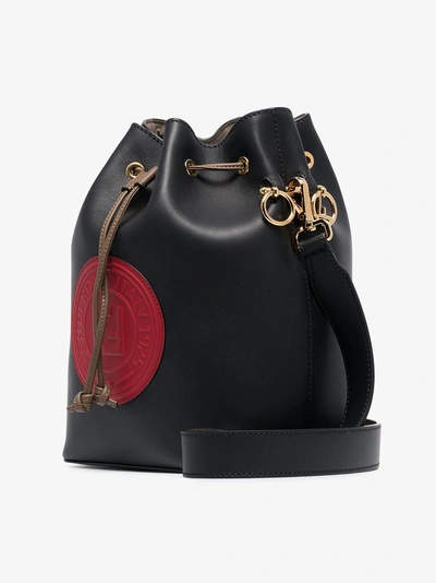 Shop Fendi Black, Red And Brown Mon Tresor Bucket Bag