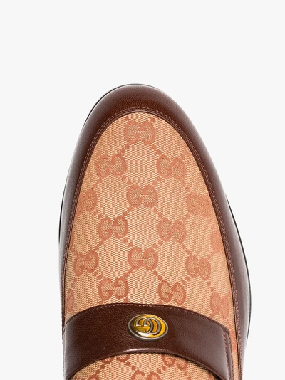 Shop Gucci Original Gg Loafers With  Team Motif In Brown