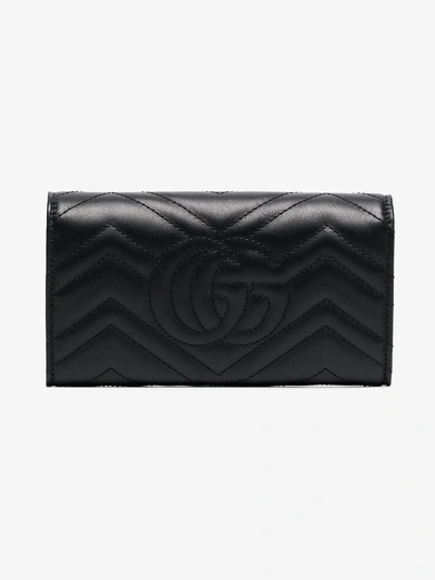 Shop Gucci Black Gg Marmont Continental Wallet