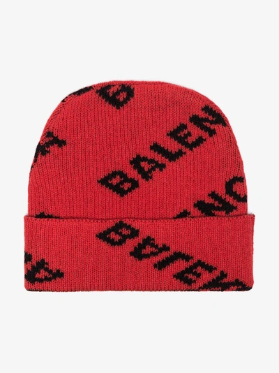 Shop Balenciaga Beanie Mit Logo In Red
