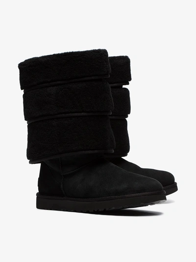 Shop Y/project X Ugg Black Tiered Sheepskin Boots