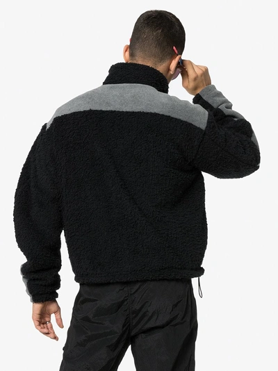 Shop Gmbh Black And Grey Zipped Fleece Jacket