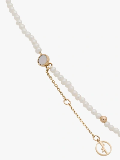 Shop Anissa Kermiche 14k Yellow Gold And Pearl Anklet In White