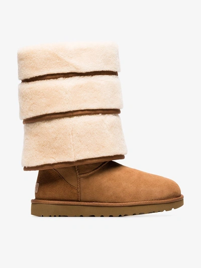 Shop Y/project Ugg Layered Sheepskin Boots In Brown