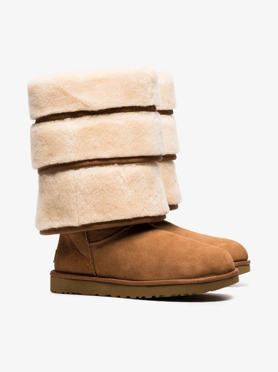 Shop Y/project Ugg Layered Sheepskin Boots In Brown