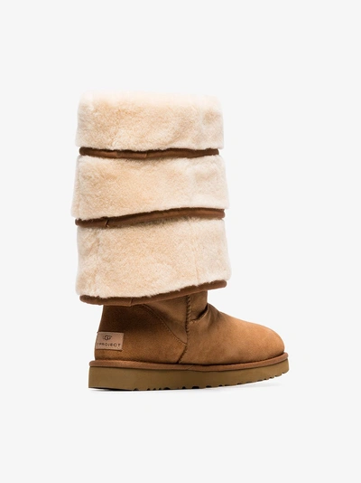 Shop Y/project Ugg Layered Sheepskin Boots In Brown