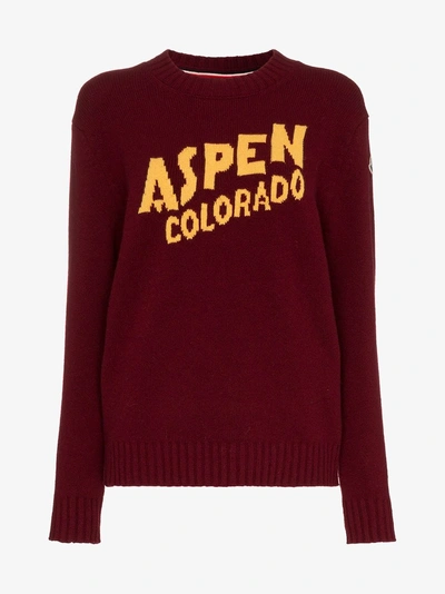 Shop Moncler Aspen Cashmere And Wool Sweater In Red