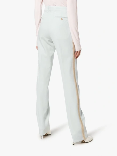 Calvin Klein 205w39nyc Straight Leg Wool Trousers With Tuxedo Stripe In Blue